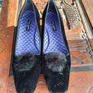 Kate spade velvet pumps with quilted velvet lining.
